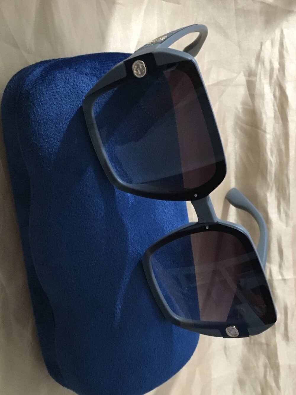 Gucci Embossed Double G Logo Oversized Sunglasses
